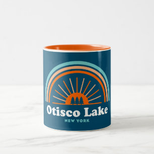 Otisco Lake New York Rainbow Two-Tone Coffee Mug