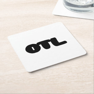 OTL Emoticon ~ Korean Slang Square Paper Coaster