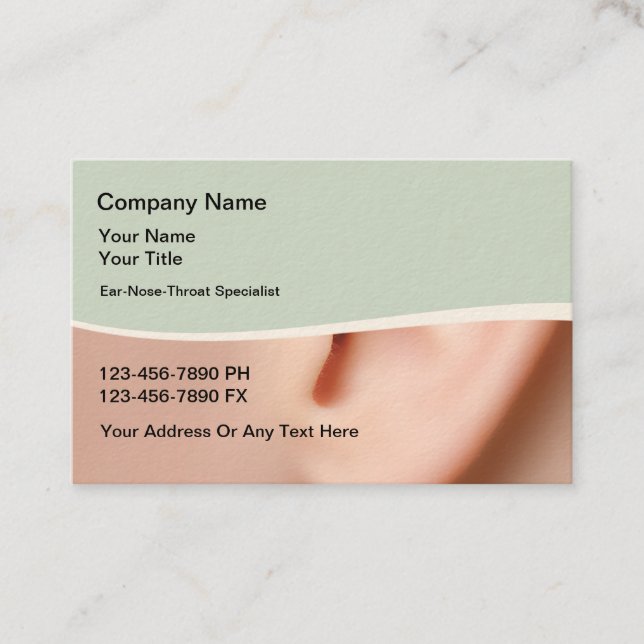 Otolarnygologist Medical Business Cards (Front)