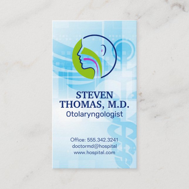 Otolaryngologist Doctor Business Card (Front)