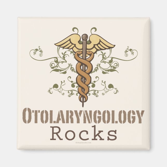 Otolaryngology Rocks Caduceus Magnet (Front)