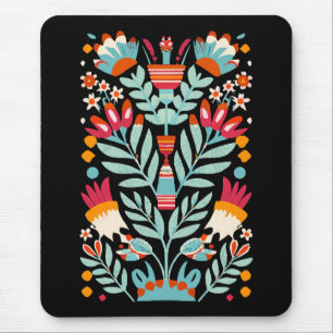 Otomi Flower Pattern Mexican Floral Art Mouse Mat