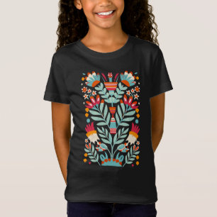 Otomi Flower Pattern Mexican Floral Art T-Shirt