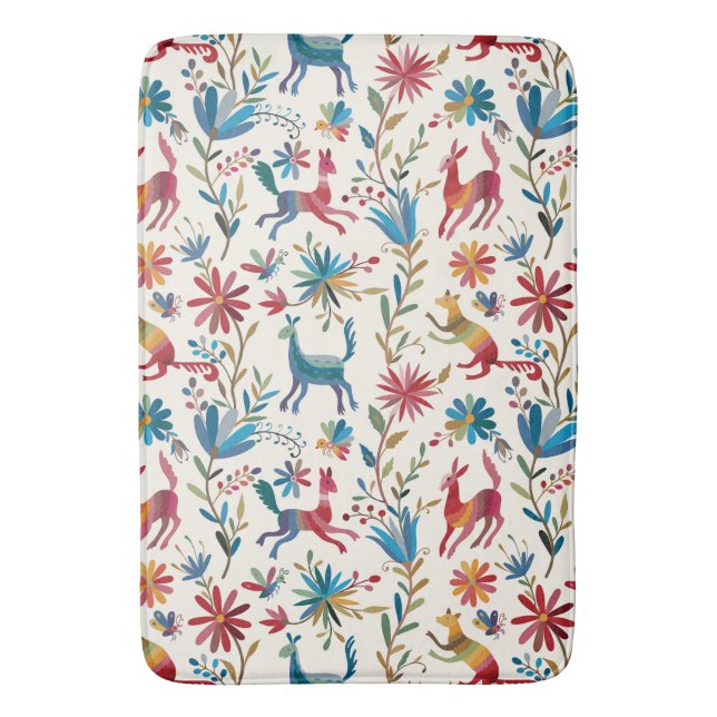Otomi Inspired Design Bath Mat (Front Vertical)