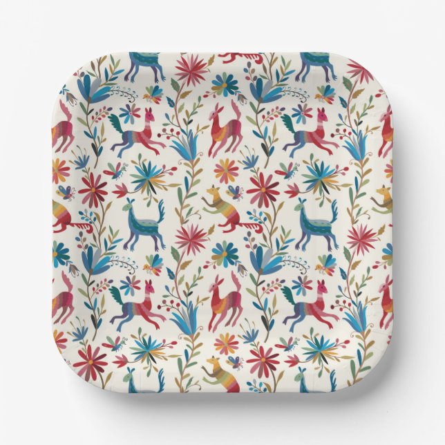 Otomi Inspired Design Paper Plate (Front)