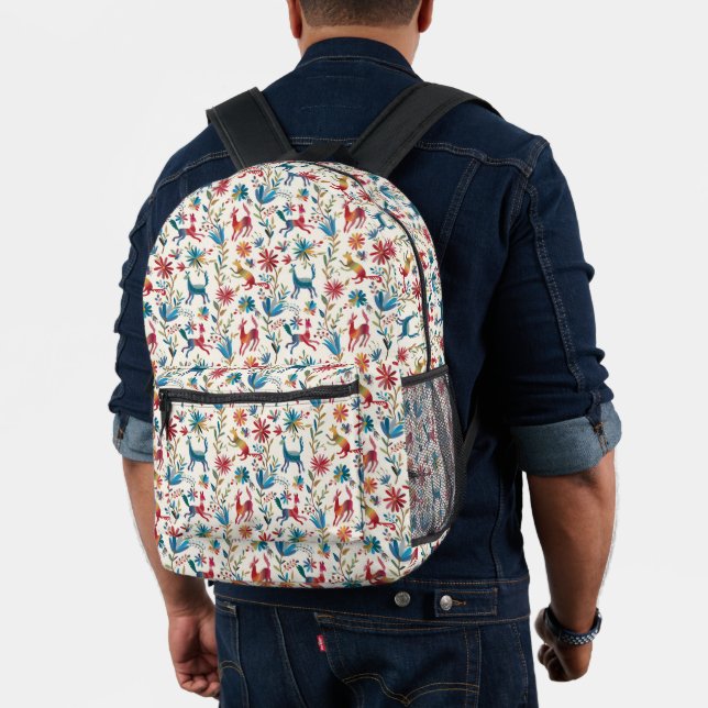 Otomi Inspired Design Printed Backpack (Insitu (Model))