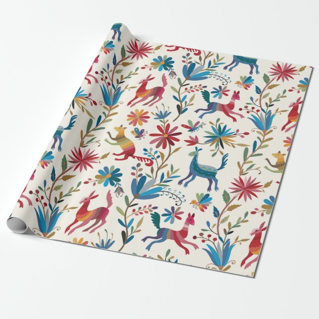 Otomi Inspired Design Wrapping Paper (Unrolled)