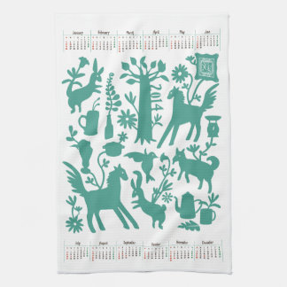 Otomi Kitchen towel with 2014 Japanese Calendar 2