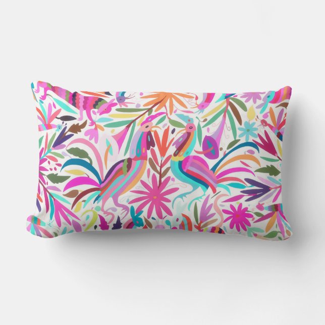 Otomi, pink/orchid/aqua lumbar lumbar cushion (Front)
