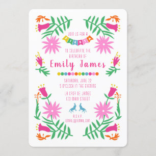 Otomi Print Fiesta Birthday Invitation