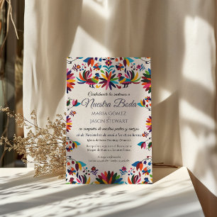 Otomi Tenangos Fiesta Folk Art Spanish Wedding Invitation