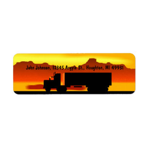 OTR Trucking Sundown Semi Return Address Labels