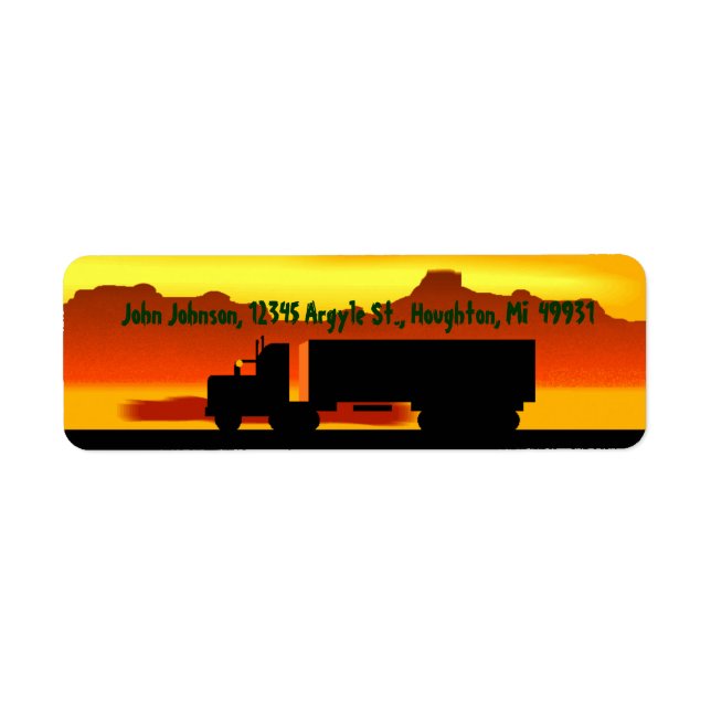 OTR Trucking Sundown Semi Return Address Labels (Front)