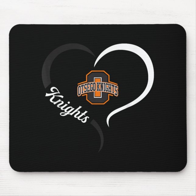 Otsego Knights Logo Half Heart Slogan Hs  Mouse Mat (Front)