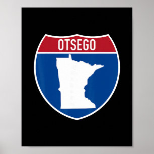 Otsego Minnesota Map Highway Interstate Sign Souve