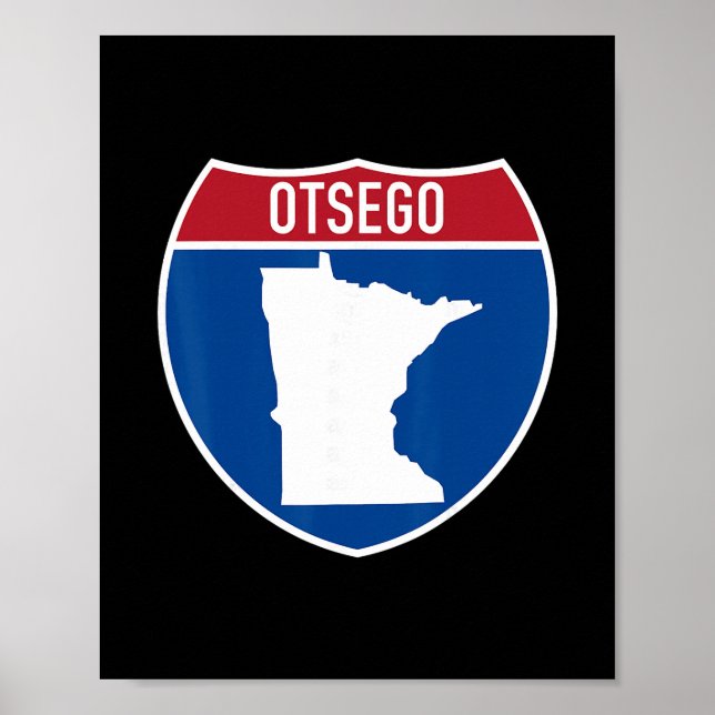 Otsego Minnesota Map Highway Interstate Sign Souve (Front)