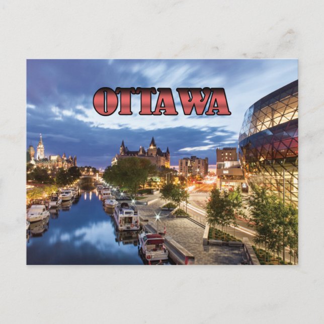 Ottawa at dusk postcard (Front)