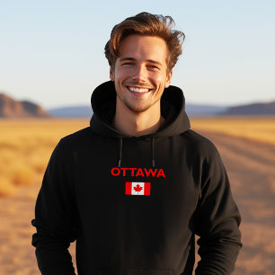 Ottawa Canada Canadian Flag Dark Colour Hoodie