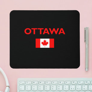 Ottawa Canada Canadian Flag Dark Colour Mouse Mat