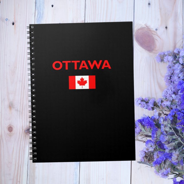 Ottawa Canada Canadian Flag Dark Colour Notebook (Creator Uploaded)