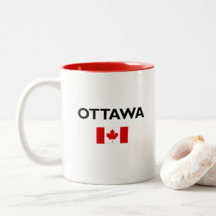 Ottawa Canada Canadian Flag Light-Colour Two-Tone Coffee Mug
