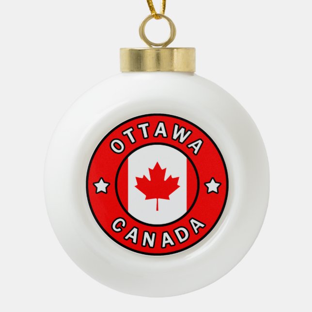 Ottawa Canada Ceramic Ball Christmas Ornament (Front)