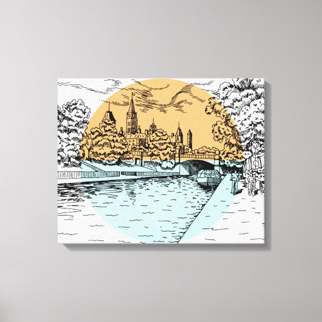 Ottawa Canada Illustration canvas print (Front)