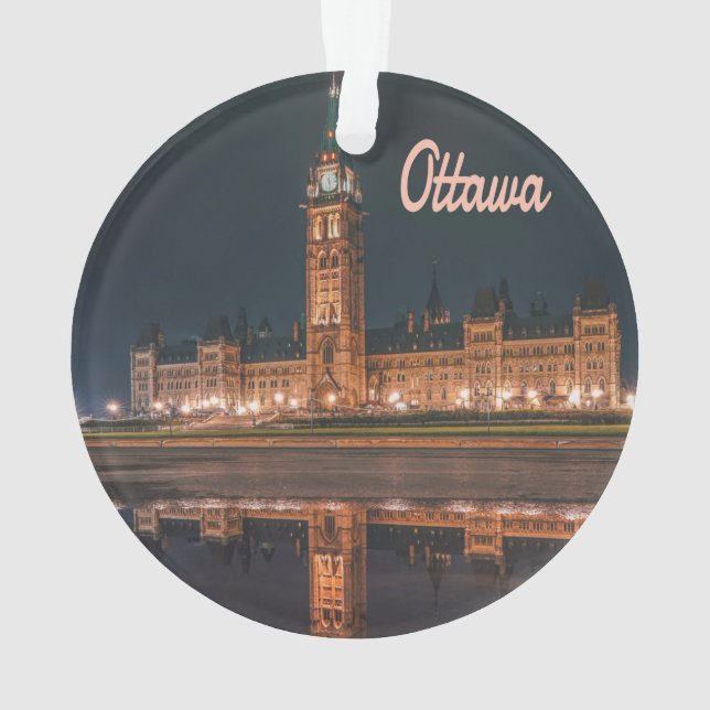 Ottawa Canada Ontario Parliament Hill Ornament (Back)