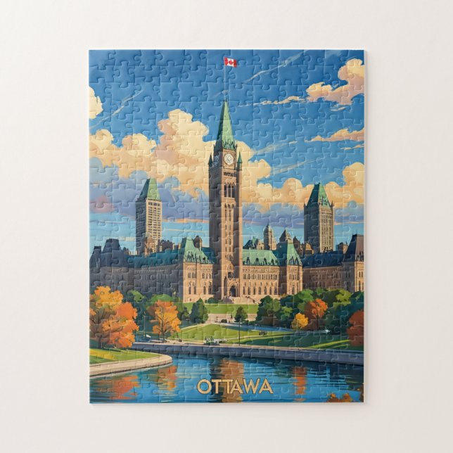 Ottawa Canada Parliament Building, City Skyline Jigsaw Puzzle (Vertical)