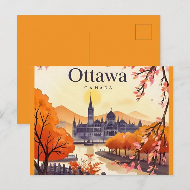 Ottawa Canada Parliament Building, City Skyline Postcard (Front/Back)