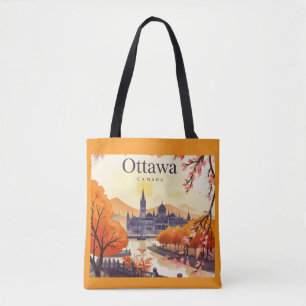 Ottawa Canada Parliament Building, City Skyline Tote Bag