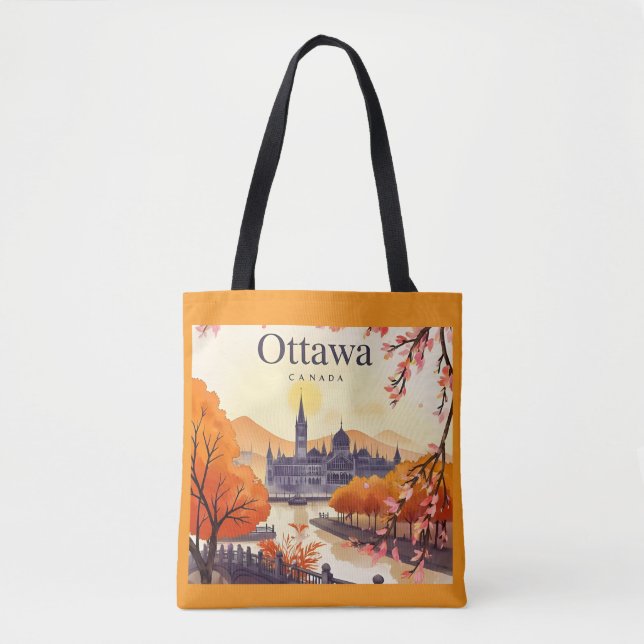 Ottawa Canada Parliament Building, City Skyline Tote Bag (Front)