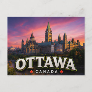 Ottawa Canada Parliament Capital City Travel 🏛️ Postcard