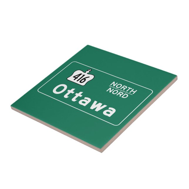 Ottawa, Canada Road Sign Tile (Side)