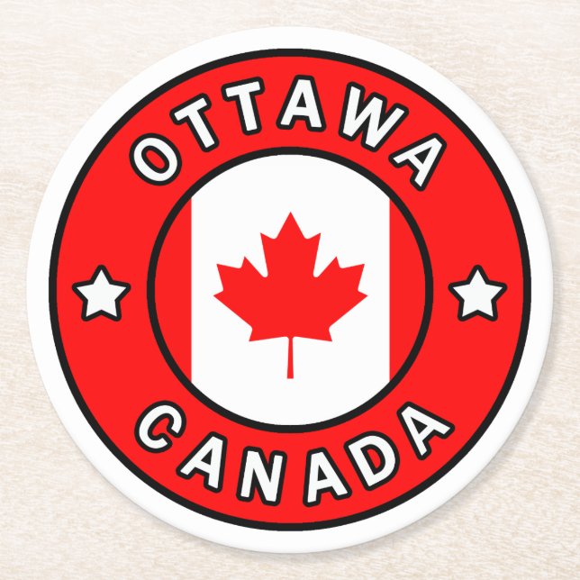 Ottawa Canada Round Paper Coaster (Front)