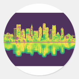 Ottawa Canada Skyline Classic Round Sticker