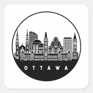 Ottawa Canada Skyline Square Sticker