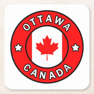 Ottawa Canada Square Paper Coaster