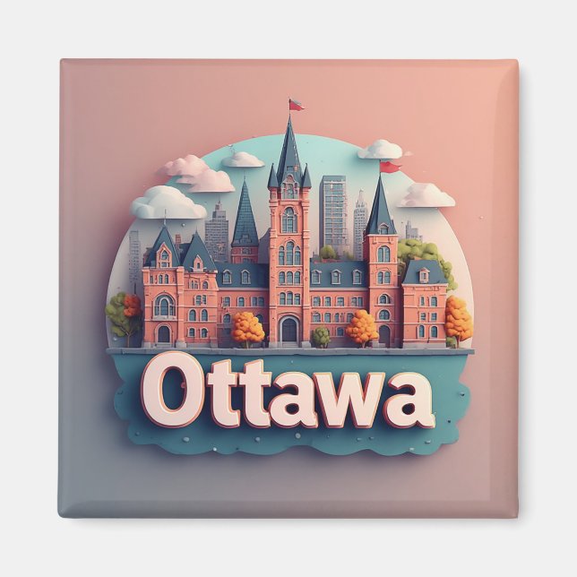 🧲 Ottawa Canada Trip Memory For Travel Lovers 🍁 Magnet (Front)