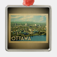Ottawa Canada Vintage Travel Ornament
