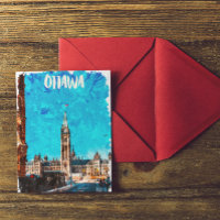 Ottawa Canada Vintage Travel Watercolor