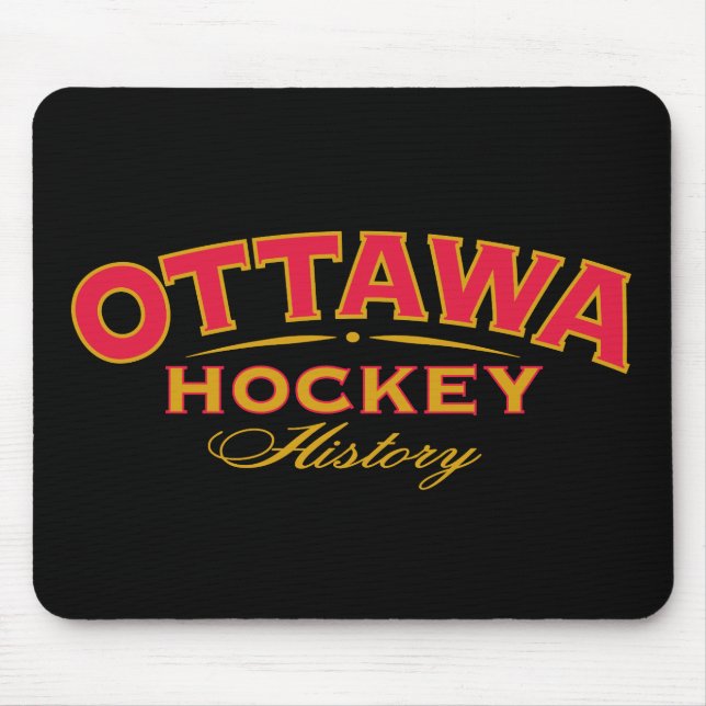Ottawa Hockey History Black Mouse Pad (Front)