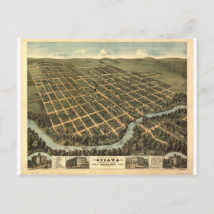 Ottawa, Kansas in 1872 Postcard