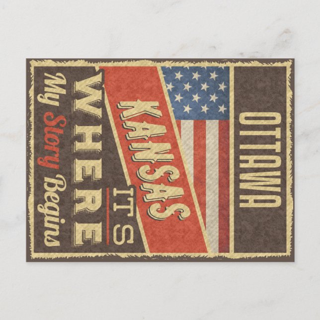 Ottawa Kansas Postcard (Front)