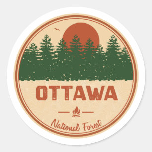 Ottawa National Forest Classic Round Sticker