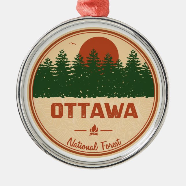 Ottawa National Forest Metal Tree Decoration (Front)