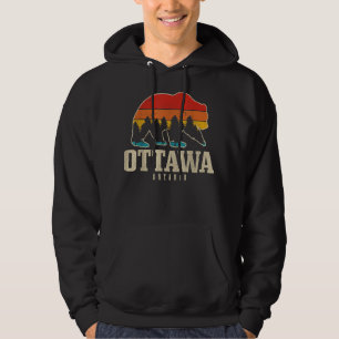 Ottawa Ontario Canada Bear Nature Vintage Grizzly Hoodie