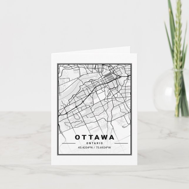 Ottawa Ontario Canada Travel City Map Card (Front)