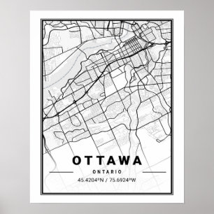 Ottawa Ontario Canada Travel City Map Poster