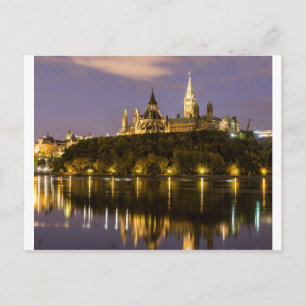 Ottawa Parliament at Night Postcard